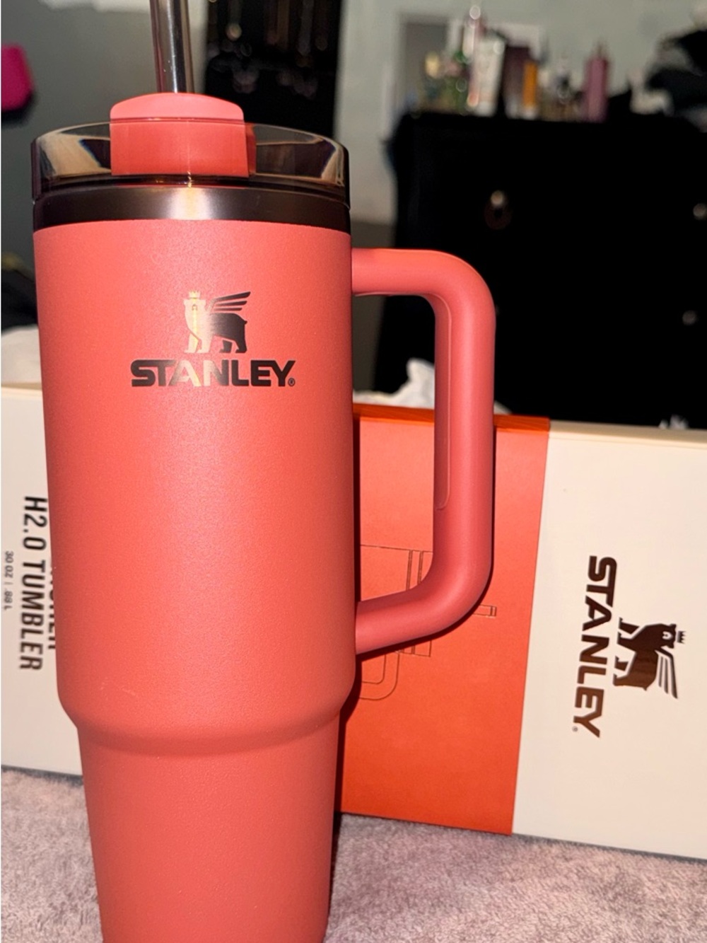 Stanley Coral Pink Tumbler with Handle
